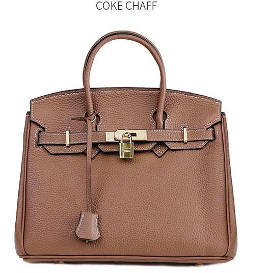 Platinum Top-Grain Leather Bag for Women
