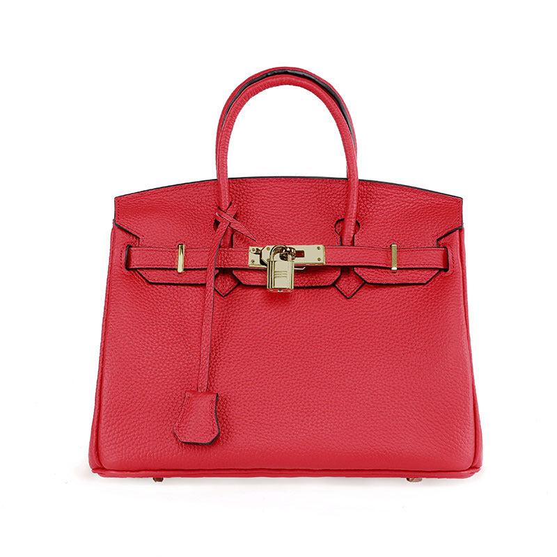 Platinum Top-Grain Leather Bag for Women
