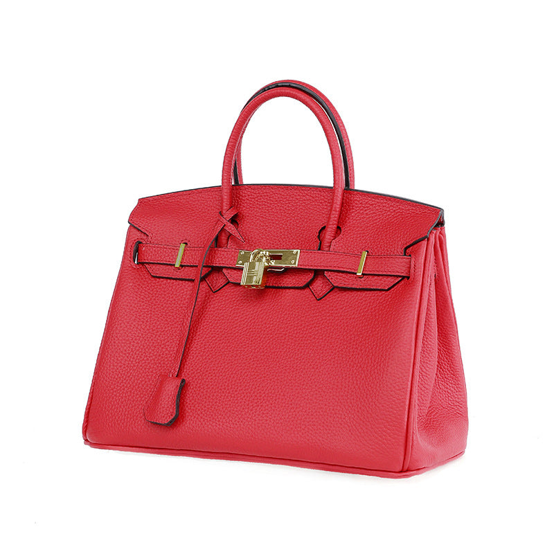 Platinum Top-Grain Leather Bag for Women