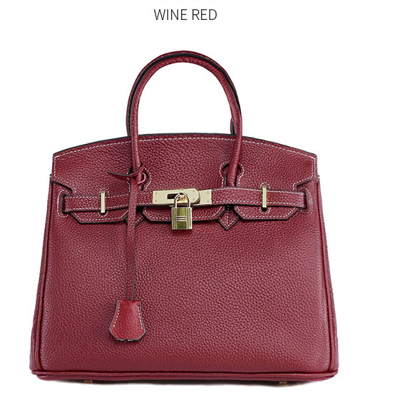Platinum Top-Grain Leather Bag for Women