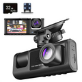 Dashcam 3 Caméras Voiture 1080P – Avant Cockpit Arrière 32Go