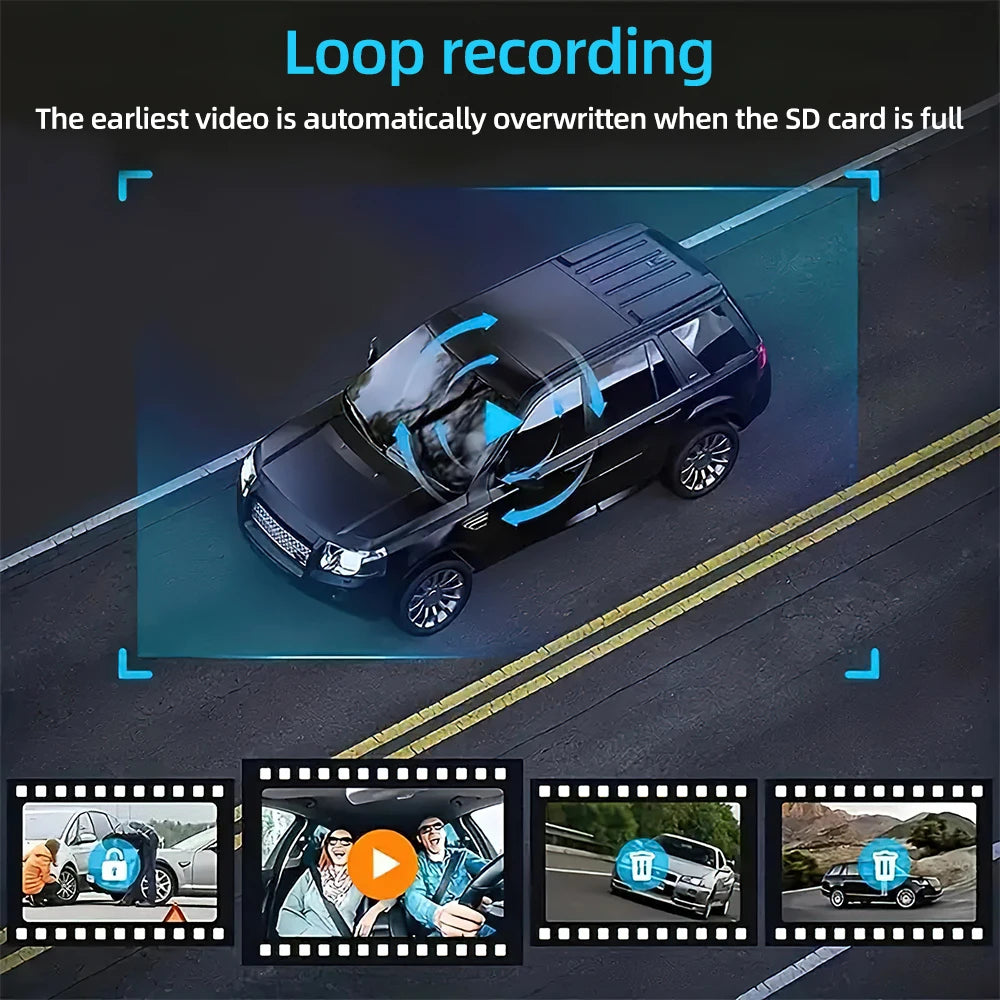 Dashcam 3 Caméras Voiture 1080P – Avant Cockpit Arrière 32Go