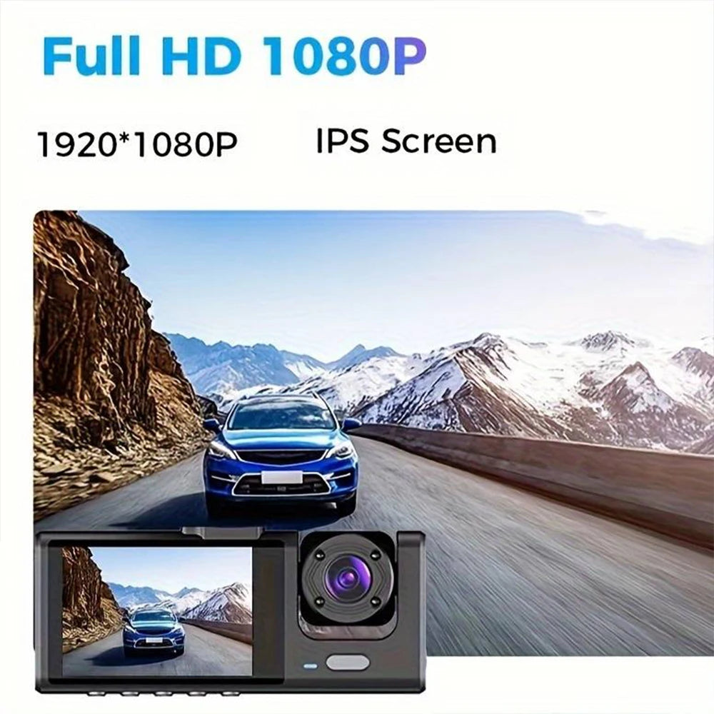 Dashcam 3 Caméras Voiture 1080P – Avant Cockpit Arrière 32Go