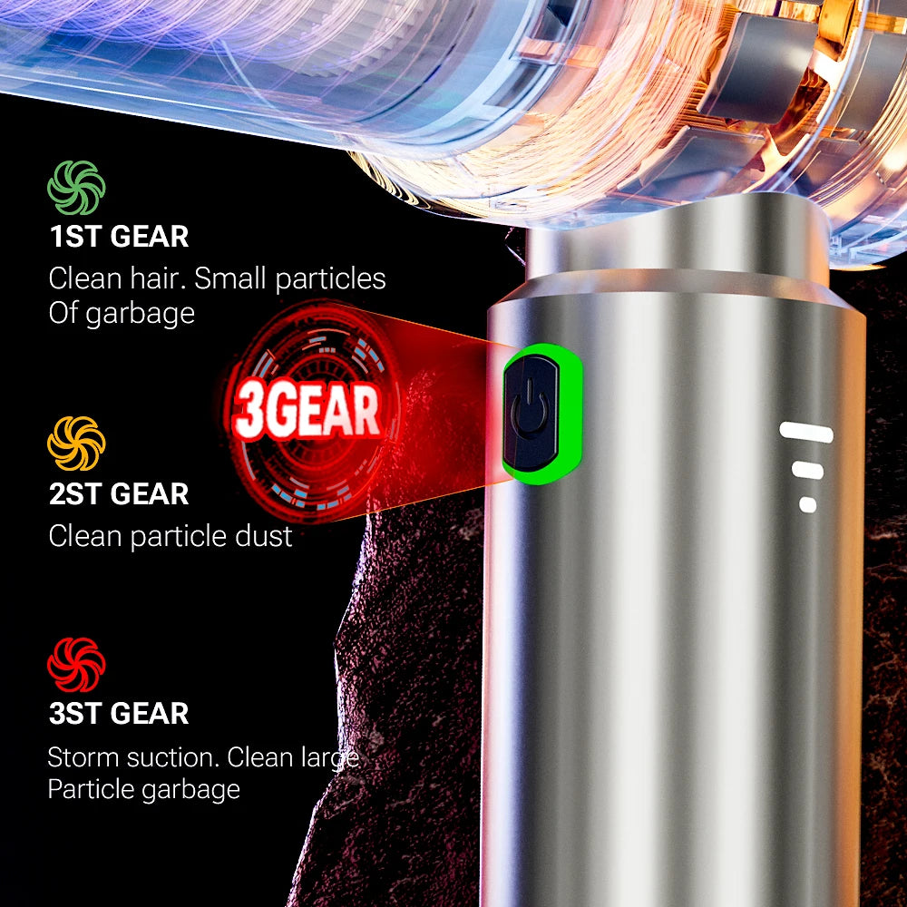 Mini aspirateur sans fil portable – 985 000 Pa, dépoussiérage 1 clic, voiture