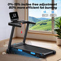 MERACH tapis roulant pliable T12 inclinaison 0.8-12 km/H tapis de marche permettant de gagner de l'espace affichage LED APP surveillance de la fréquence cardiaque 16.5 "ceinture plus large