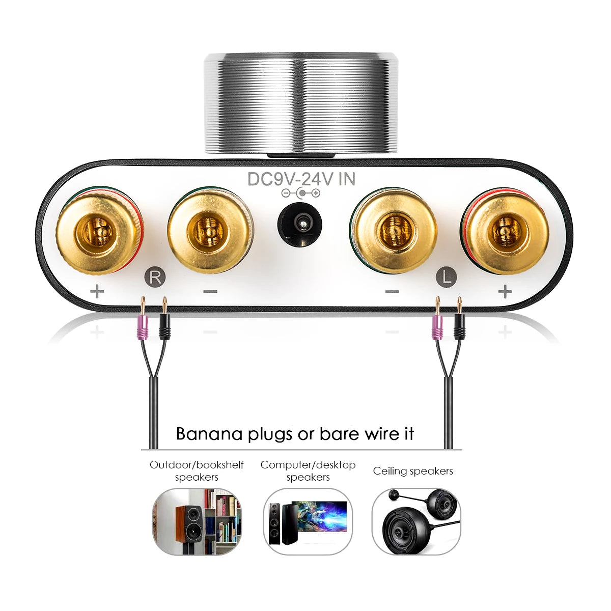 Nobsound-Mini Amplificateur Numérique Bluetooth 5.0 TPA3116, Récepteur Audio Stéréo Hifi, Amplificateur de Puissance 50W + 50W, Amplificateurs de Son de Voiture