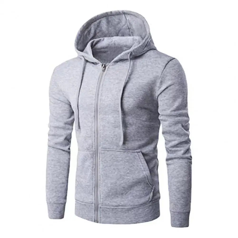Veste à Capuche Slim Homme – Fermeture Éclair, Automne