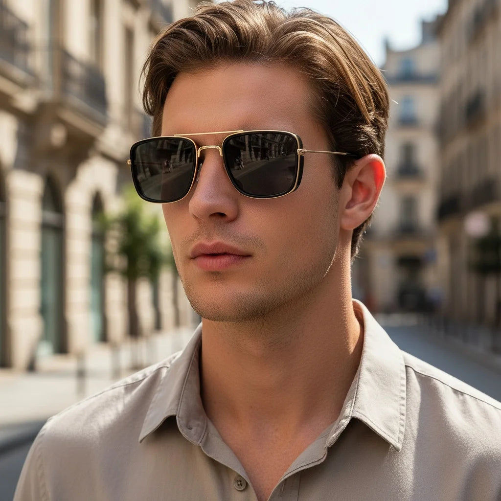 Lunettes de soleil carrées pour hommes et femmes, unisexe, polyvalentes pour la conduite et la Protection solaire en plein air, 9028