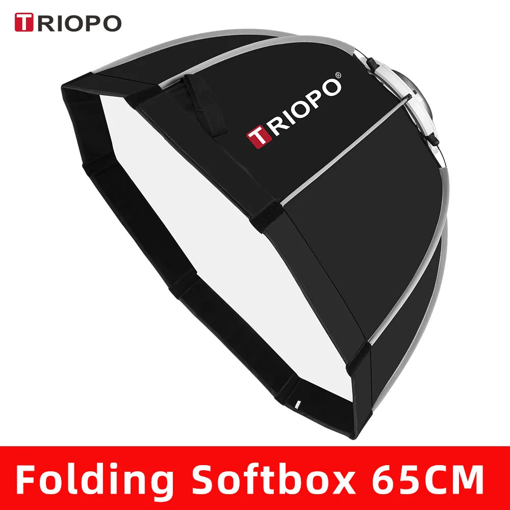 TRIOPO 55cm 65cm 90cm 120cm Foldable Octagon Softbox – boîte à lumière octogonale pliable, support Bowens pour Sokani X100 coldor CL60 Godox Aputure, lumière vidéo LED, 55cm 65cm 90cm 120cm