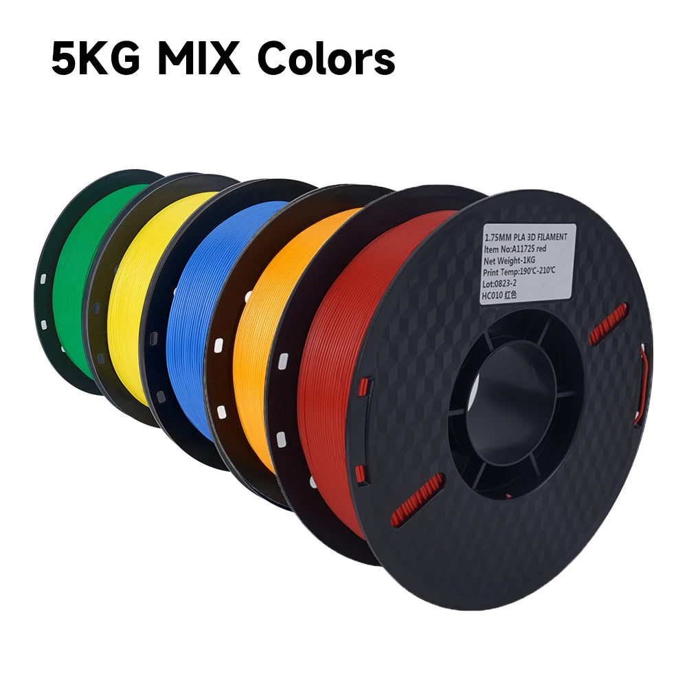 Filament PLA 1.75mm – 5kg, Couleurs Mélangées pour Imprimante 3D