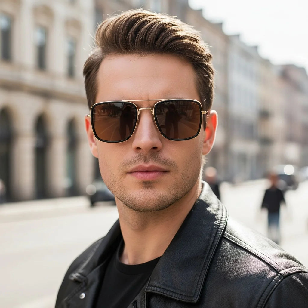 Lunettes de soleil carrées pour hommes et femmes, unisexe, polyvalentes pour la conduite et la Protection solaire en plein air, 9028