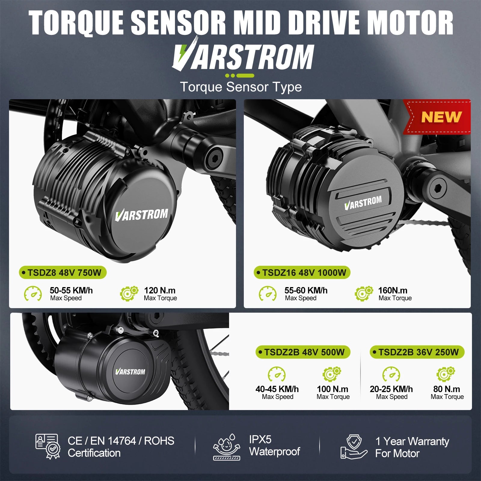 Tongsheng TSDZ8 750W TSDZ2B 250W 500W TSDZ16 1000W Kit moteur capteur de couple à entraînement central e kits de vélo moteur de Conversion vélo électrique