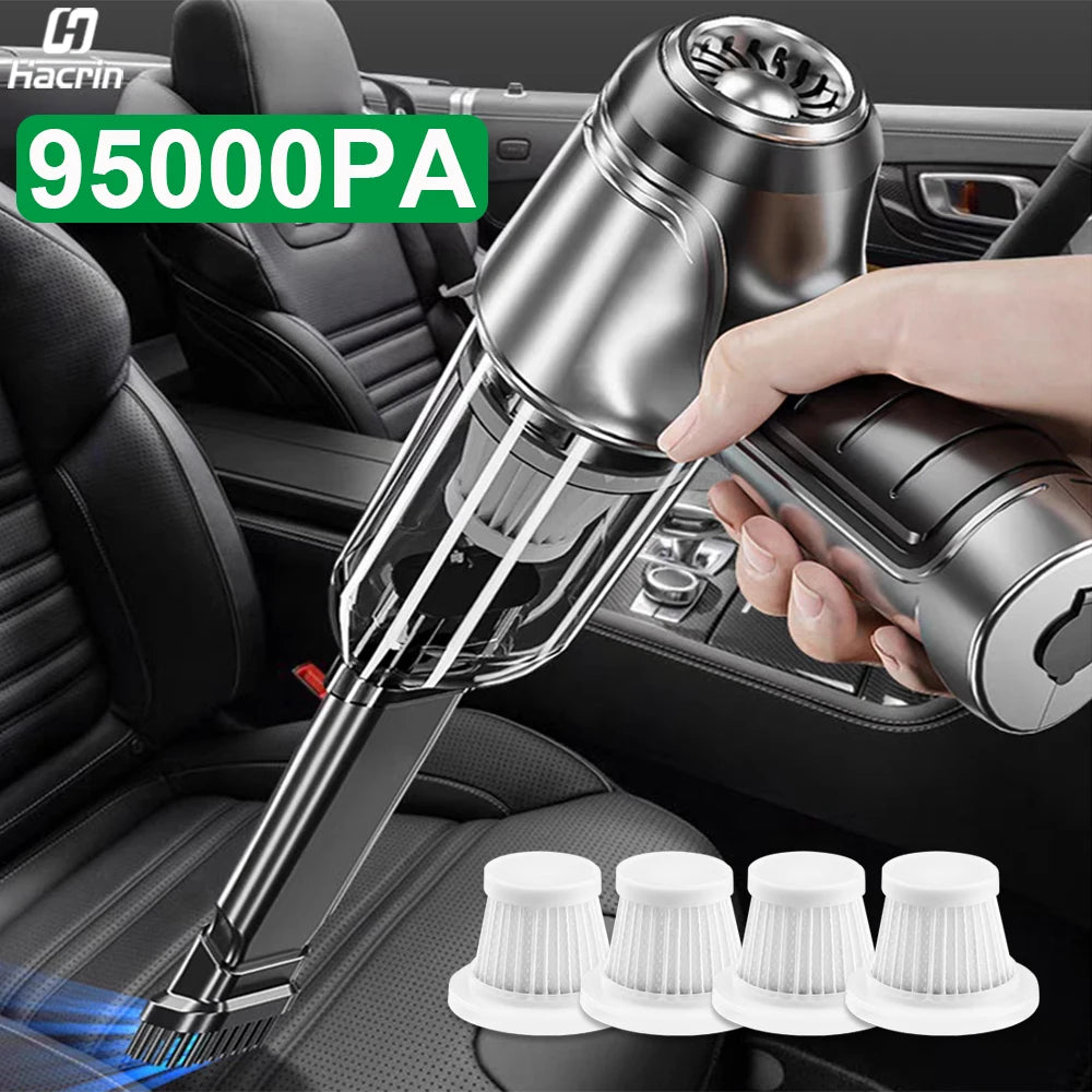 Aspirateur portable sans fil 2-en-1 – Voiture & Maison, 95 000 Pa