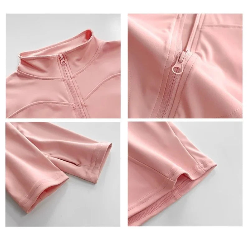 Veste Sport Femme – Séchage Rapide, Fermeture Éclair, Yoga & Course