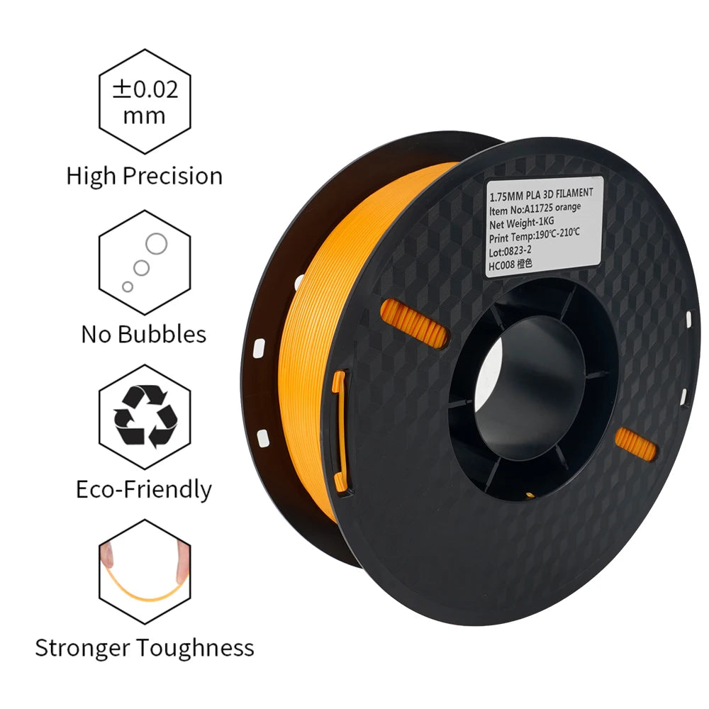 Filament PLA 1.75mm – 5kg, Couleurs Mélangées pour Imprimante 3D