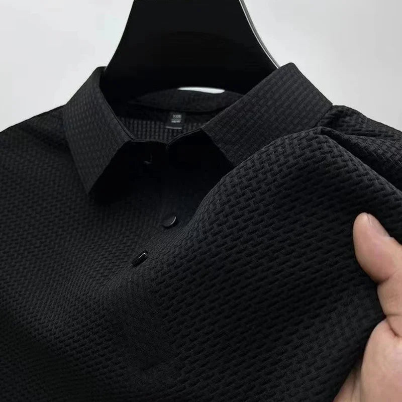 Polo décontracté à manches courtes pour hommes, chemise d'affaires, haut polyvalent, respirant, confortable, été, document solide, Sophia Flower, mode, nouveau