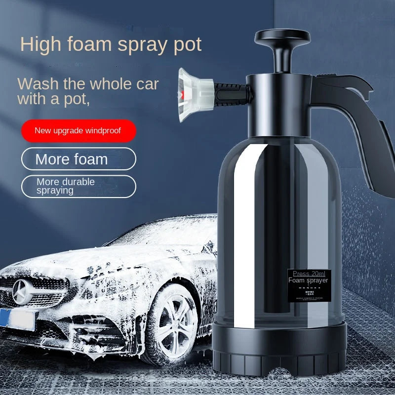 Pulvérisateur de mousse à pompe à main avec 3 types de buses, canon à mousse pneumatique à main, pulvérisateur de mousse de neige, bouteille de lavage de voiture, fenêtre de voiture, livres, 2L