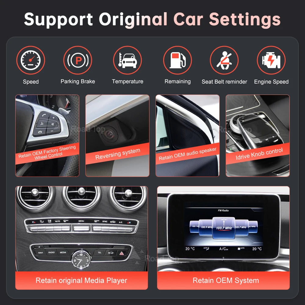 Écran multimédia Linux sans fil CarPlay Android Auto pour mercedes-benz W205 W176 GLC A C V classe W447 CLA GLA 2015-2018 NTG5.0
