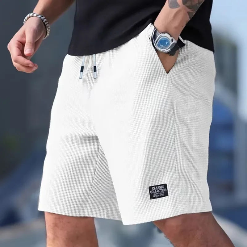 Short Homme Décontracté – Tissu Texturé, Respirant, Plage & Sport