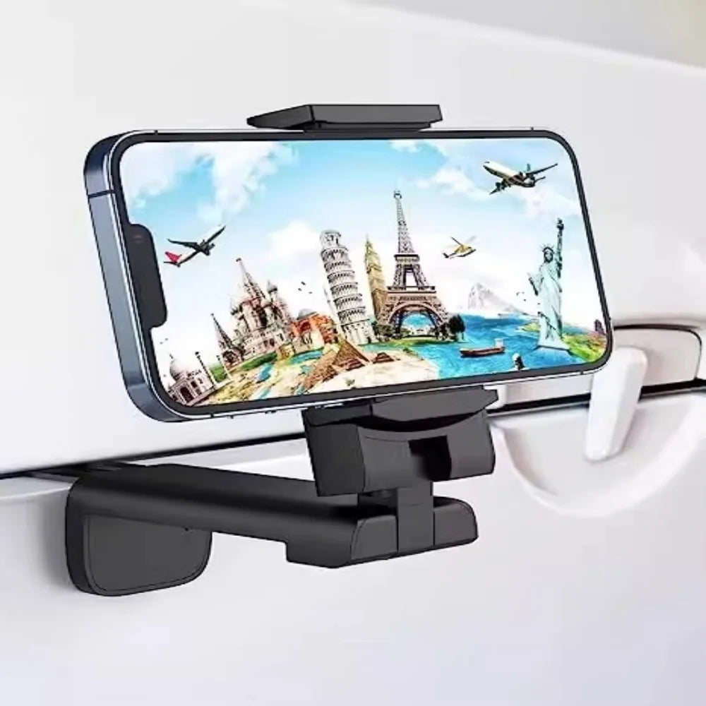 Support de téléphone portable pliable et réglable pour avion, support de voyage rotatif multifonctionnel pour avion, train, bureau, siège, support pour selfie