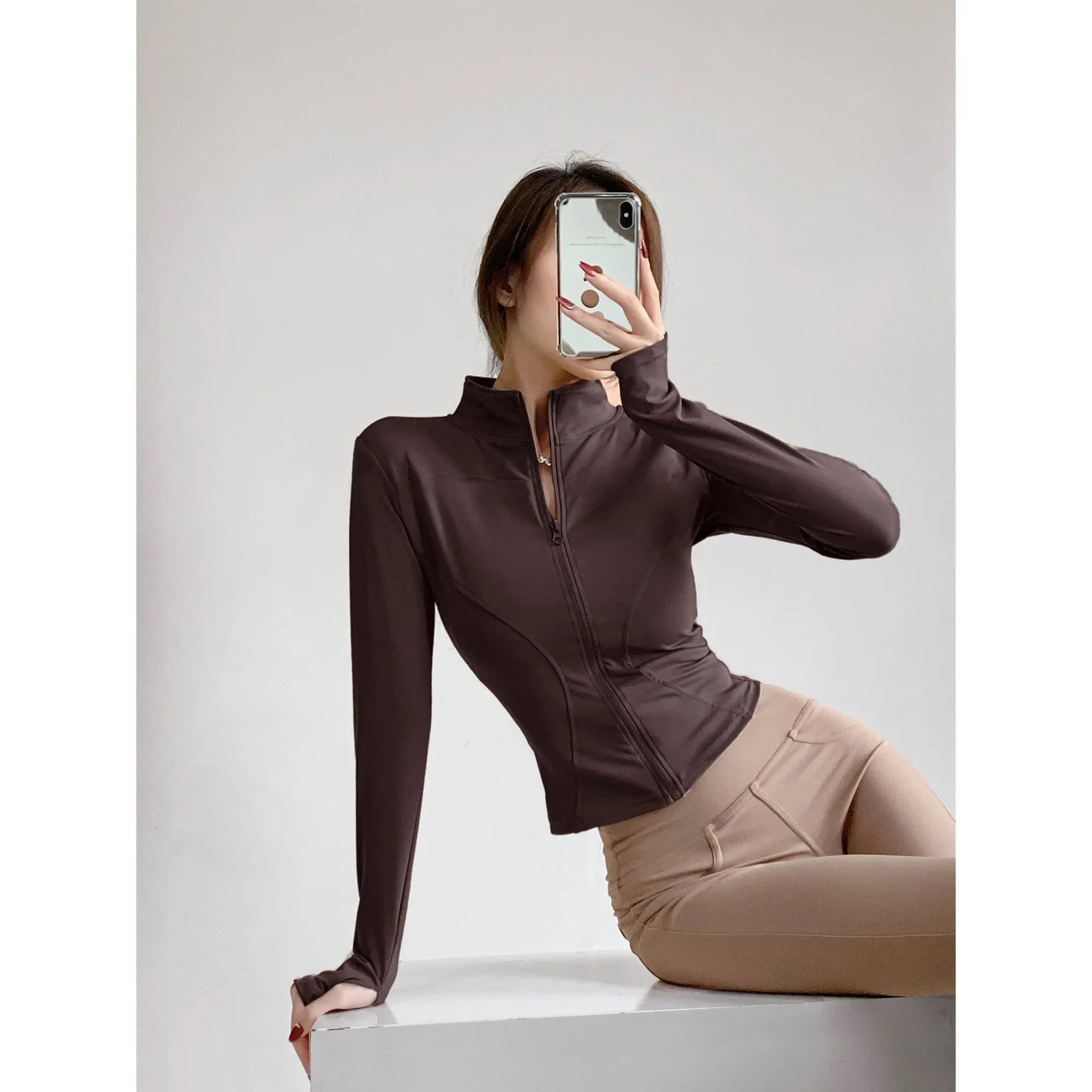 Veste Sport Femme – Séchage Rapide, Fermeture Éclair, Yoga & Course