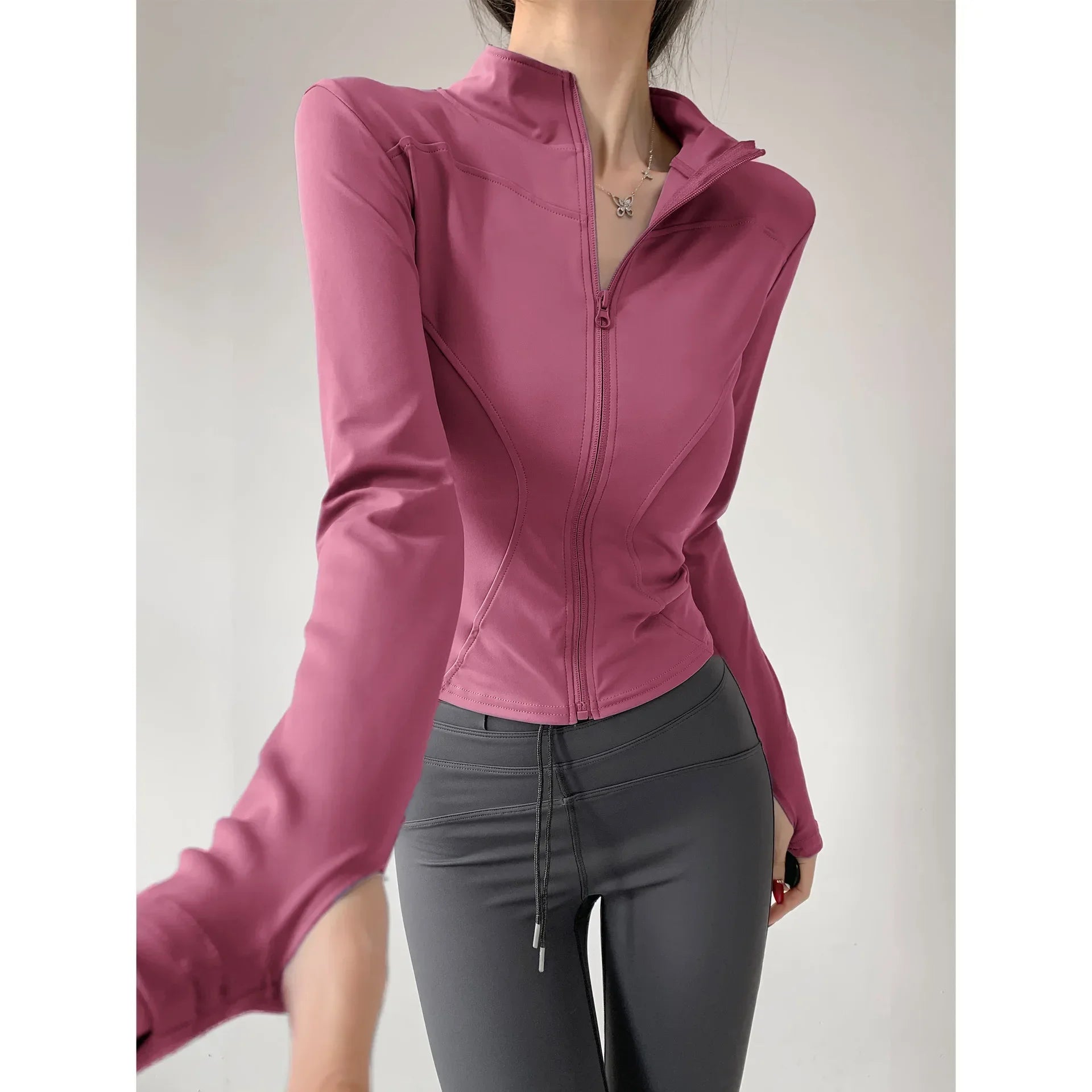 Veste Sport Femme – Séchage Rapide, Fermeture Éclair, Yoga & Course