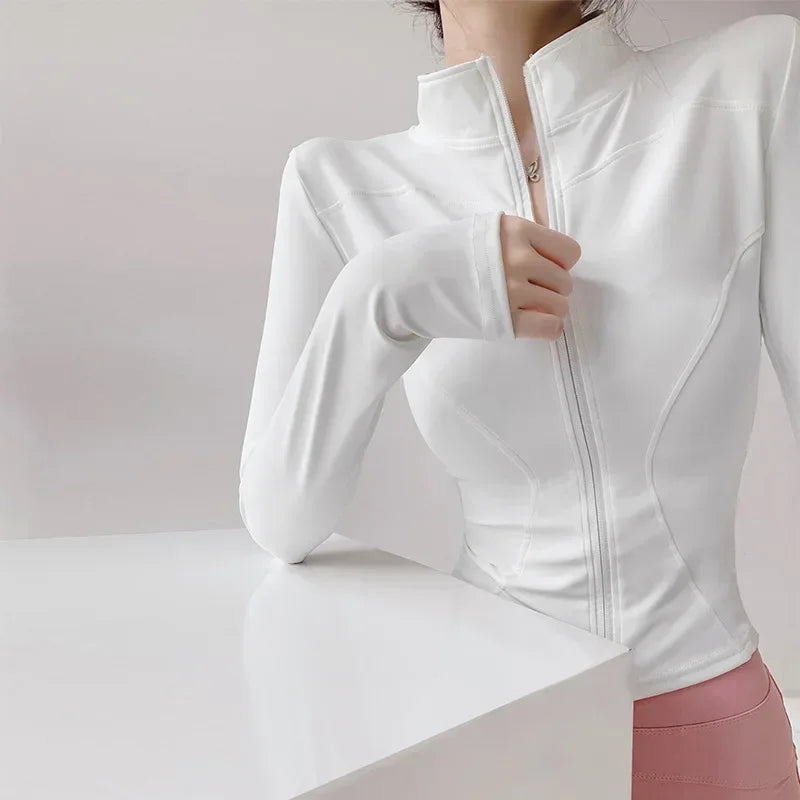 Veste Sport Femme – Séchage Rapide, Fermeture Éclair, Yoga & Course