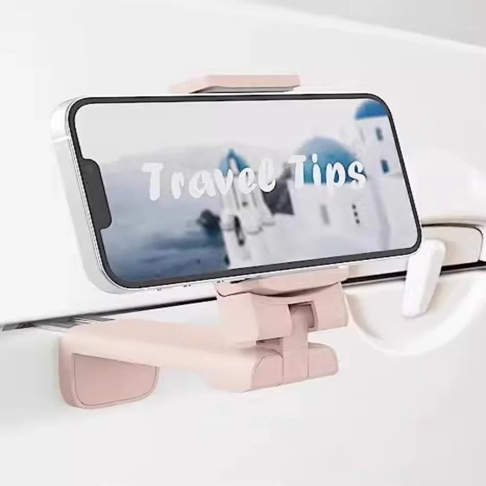 Support de téléphone portable pliable et réglable pour avion, support de voyage rotatif multifonctionnel pour avion, train, bureau, siège, support pour selfie