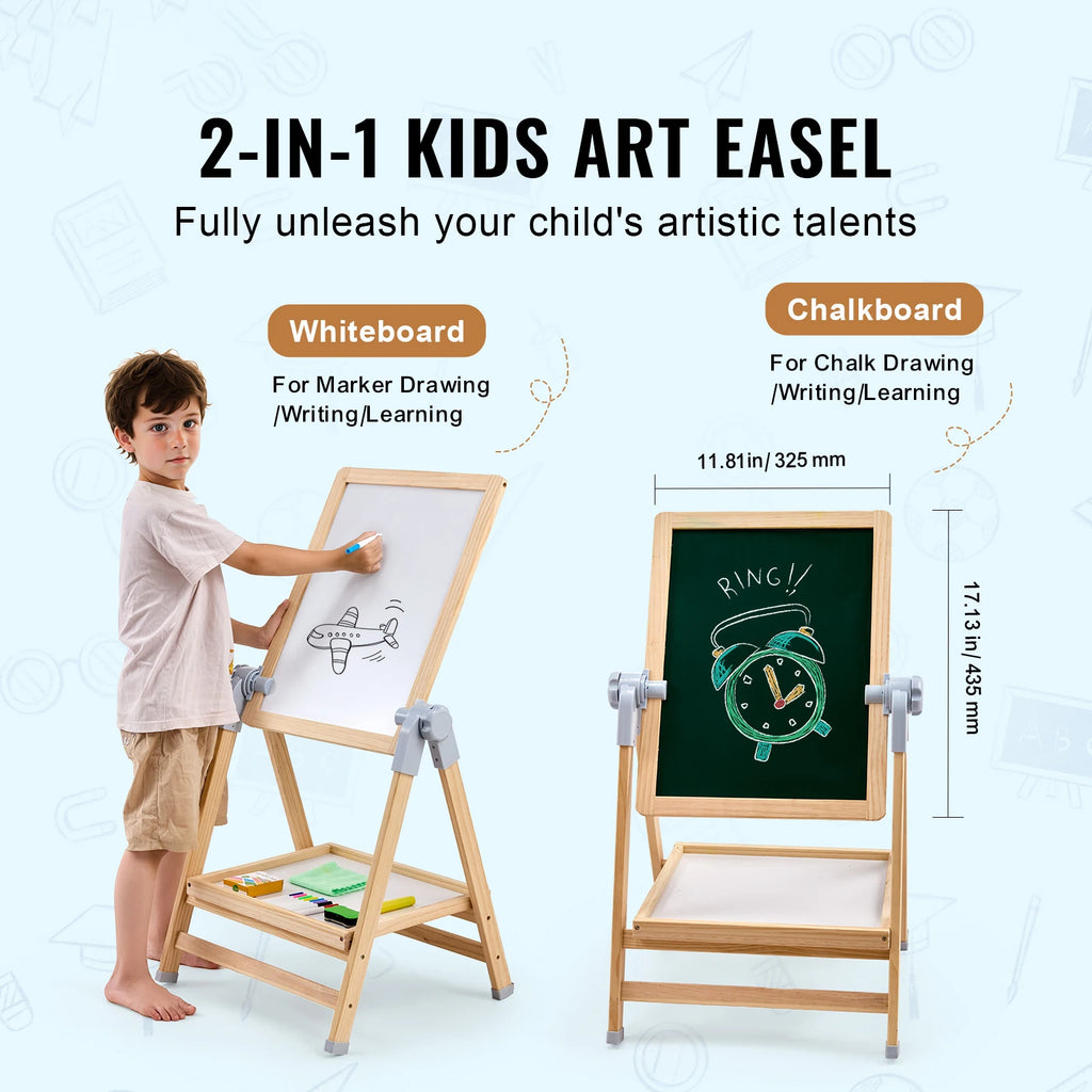 SucceBuy – planche à dessin magnétique sur pied, chevalet d'art avec accessoires de peinture, jouets éducatifs pour enfants, garçons et filles