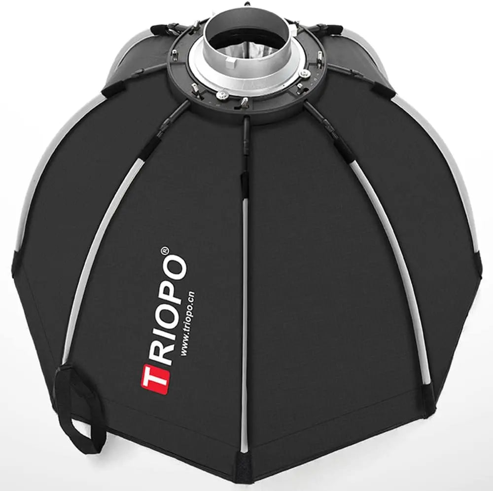 TRIOPO 55cm 65cm 90cm 120cm Foldable Octagon Softbox – boîte à lumière octogonale pliable, support Bowens pour Sokani X100 coldor CL60 Godox Aputure, lumière vidéo LED, 55cm 65cm 90cm 120cm