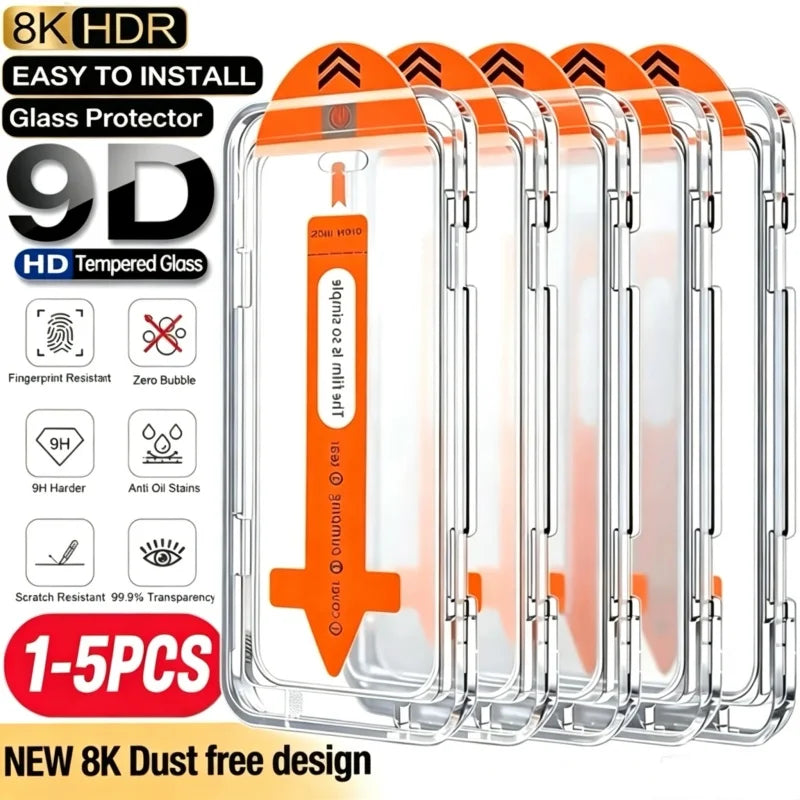 Protection d'écran en verre trempé iPhone – Compatible 11 12 13 14 15 16 17 Pro Max