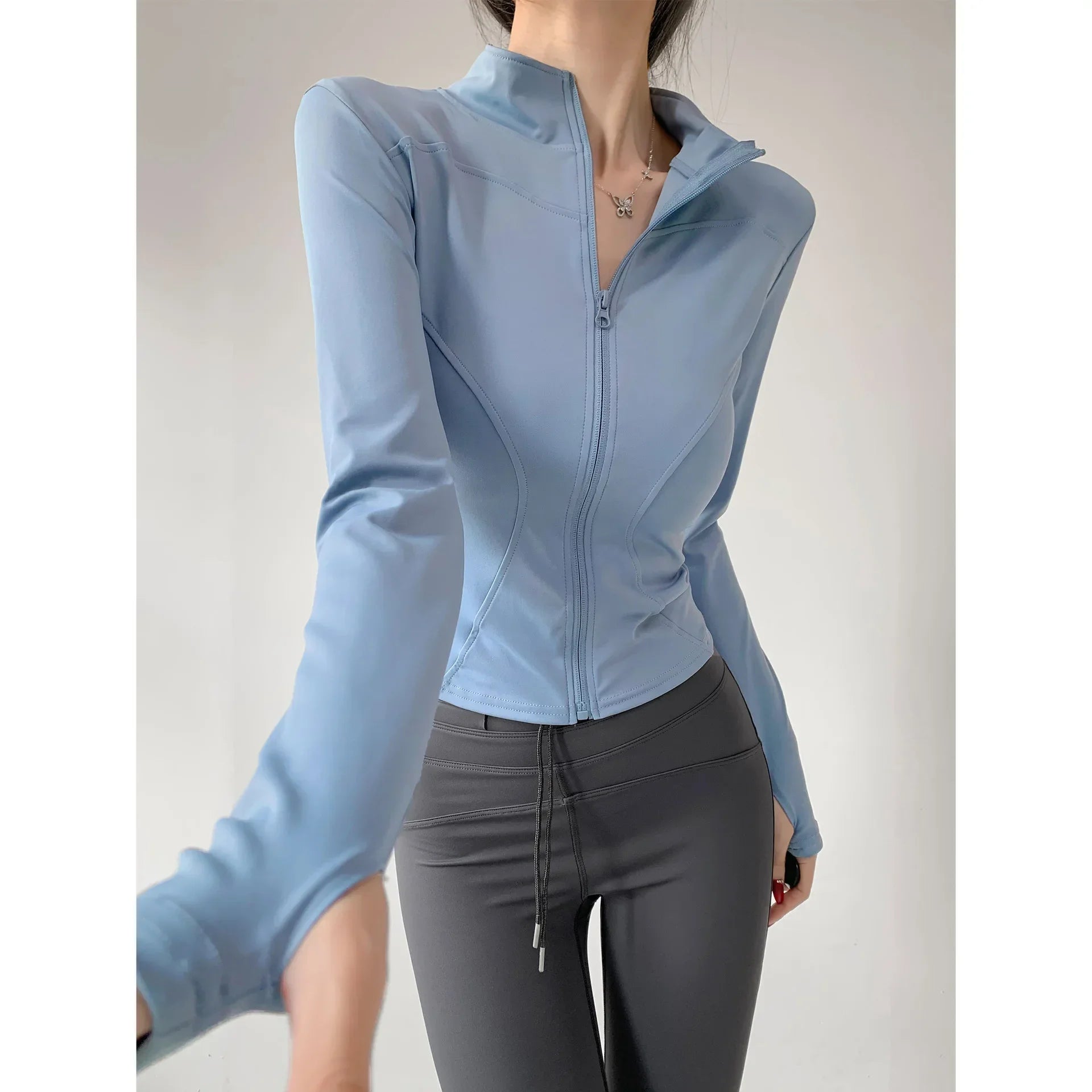 Veste Sport Femme – Séchage Rapide, Fermeture Éclair, Yoga & Course