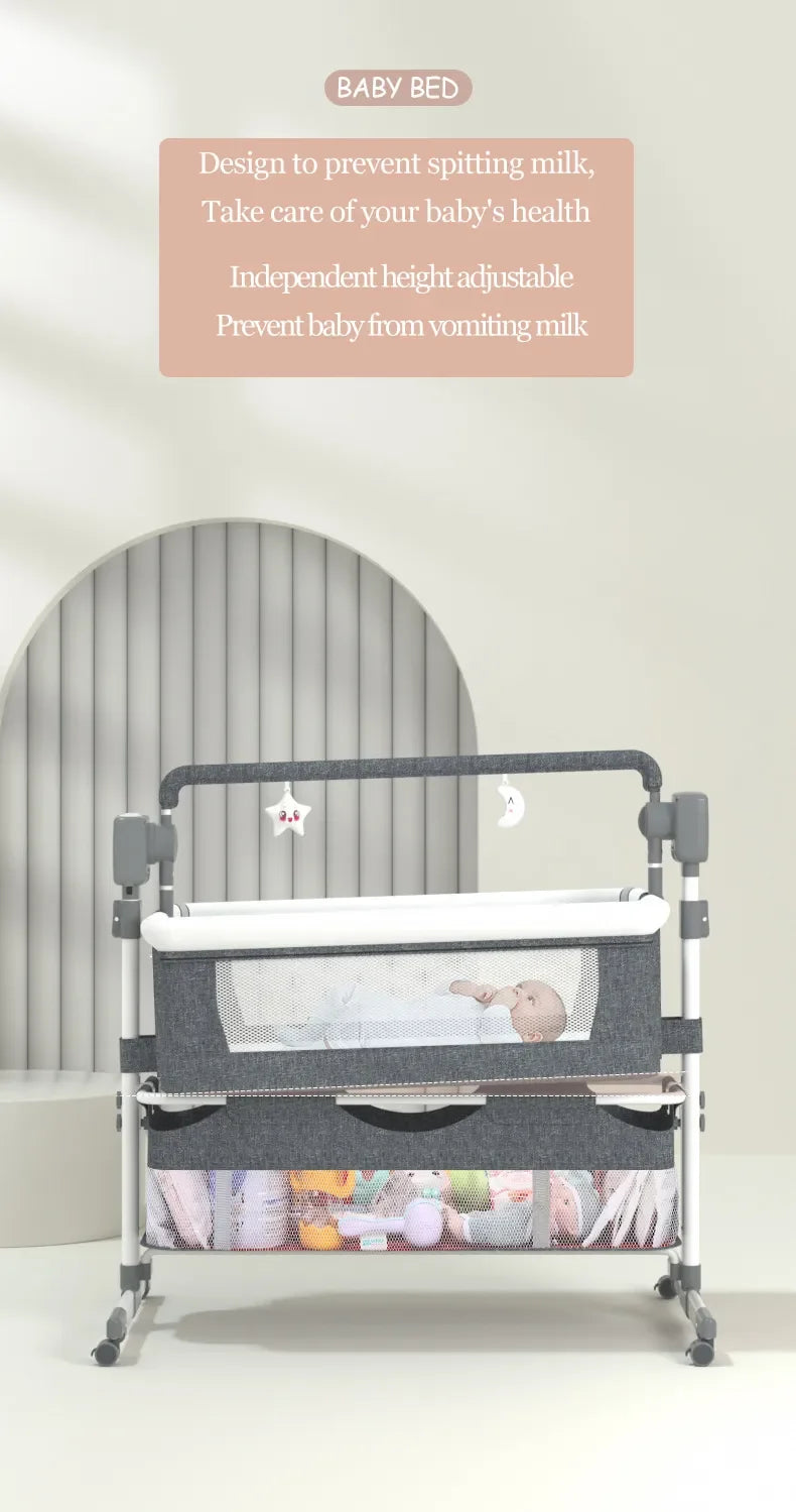 Lit bébé électrique berceau Bluetooth luxe Portable bébé facile à nettoyer lit de voyage avec matelas berceau pour nouveau-nés lit bébé