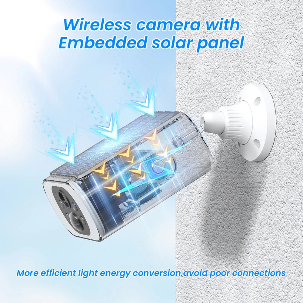 Caméra Surveillance Solaire WiFi 2K – Vision Nocturne Couleur IP66 ANRAN