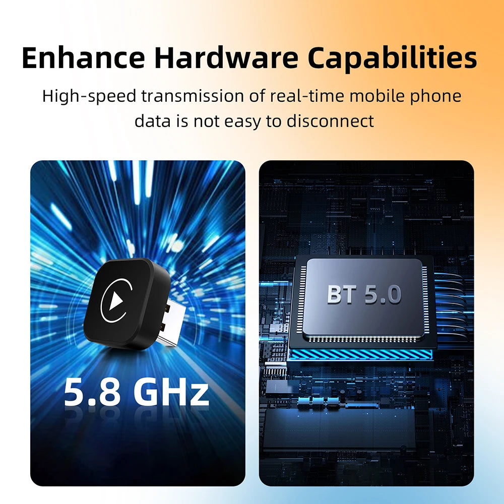 Dongle CarPlay sans fil 2 en 1, adaptateur automatique Android sans fil, boîte intelligente AI, systèmes intelligents pour voiture avec CarPlay filaire