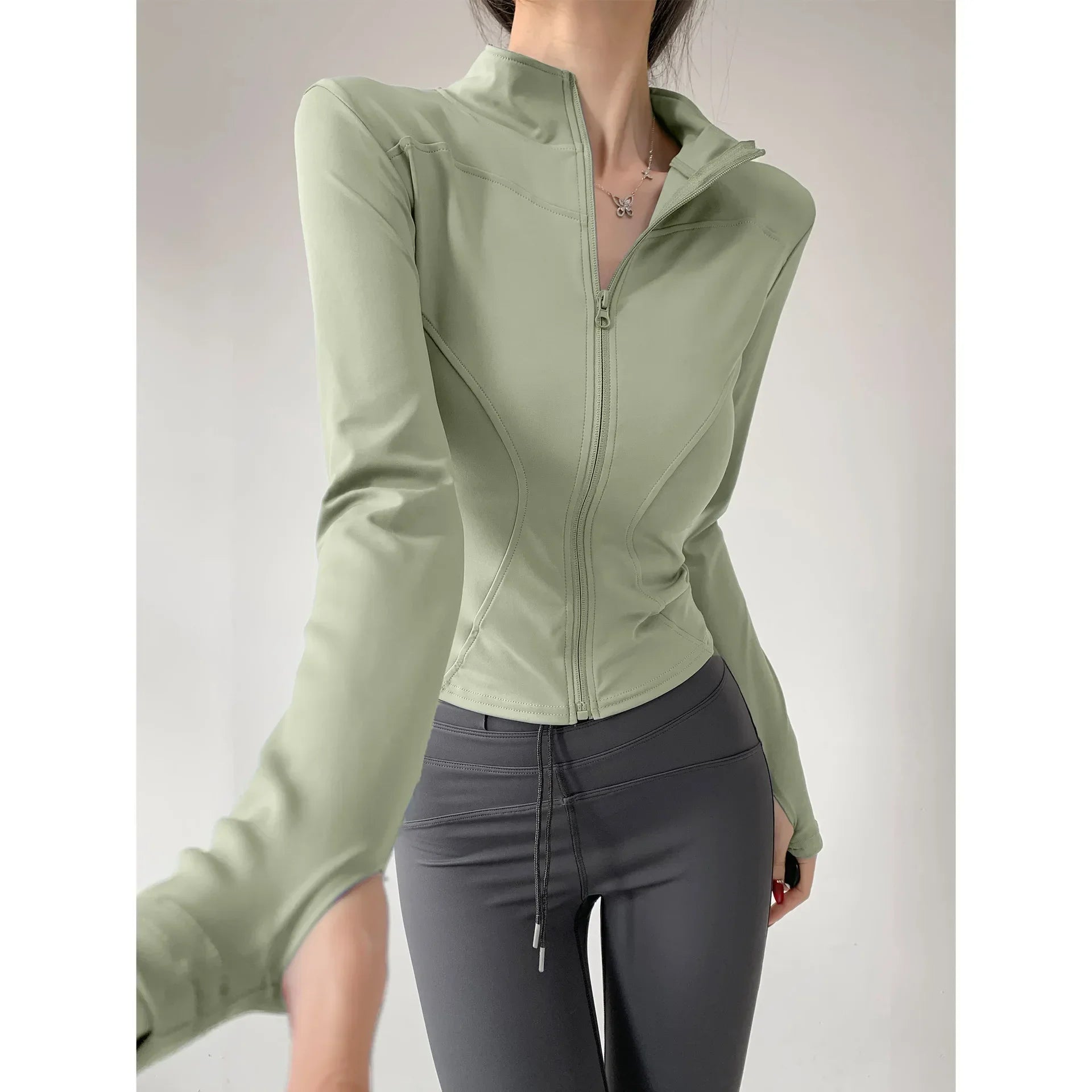 Veste Sport Femme – Séchage Rapide, Fermeture Éclair, Yoga & Course