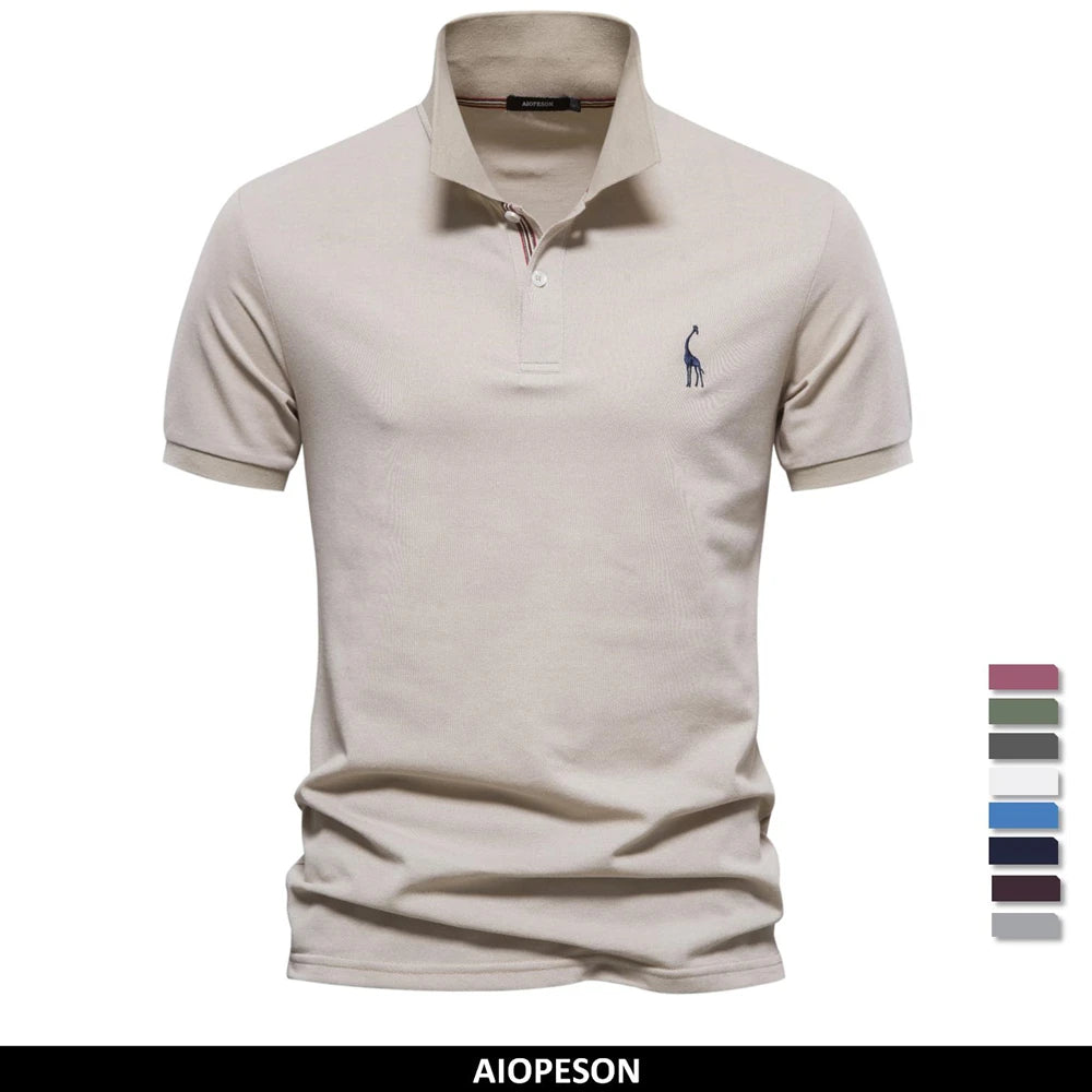 AIOPESON marque hommes polos coton polos pour hommes à manches courtes haute quantité solide Polo hommes nouveaux vêtements d'été
