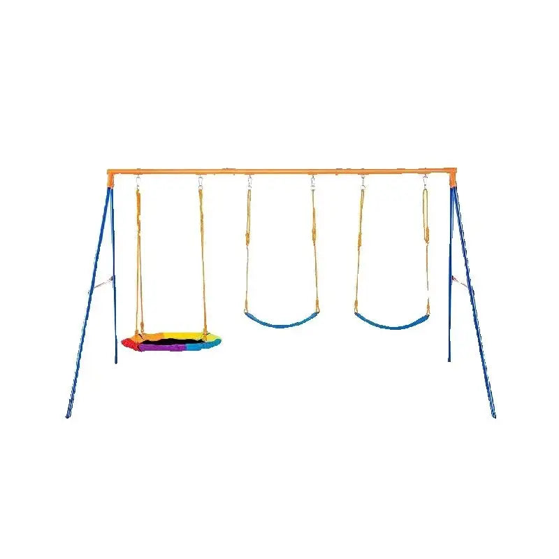 SucceBuy Ensembles de balançoires pour jardin, capacité de 600 lb, avec 1 soucoupe, siège de balançoire, 2 sièges de balançoire à ceinture, balançoire d'extérieur pour enfants