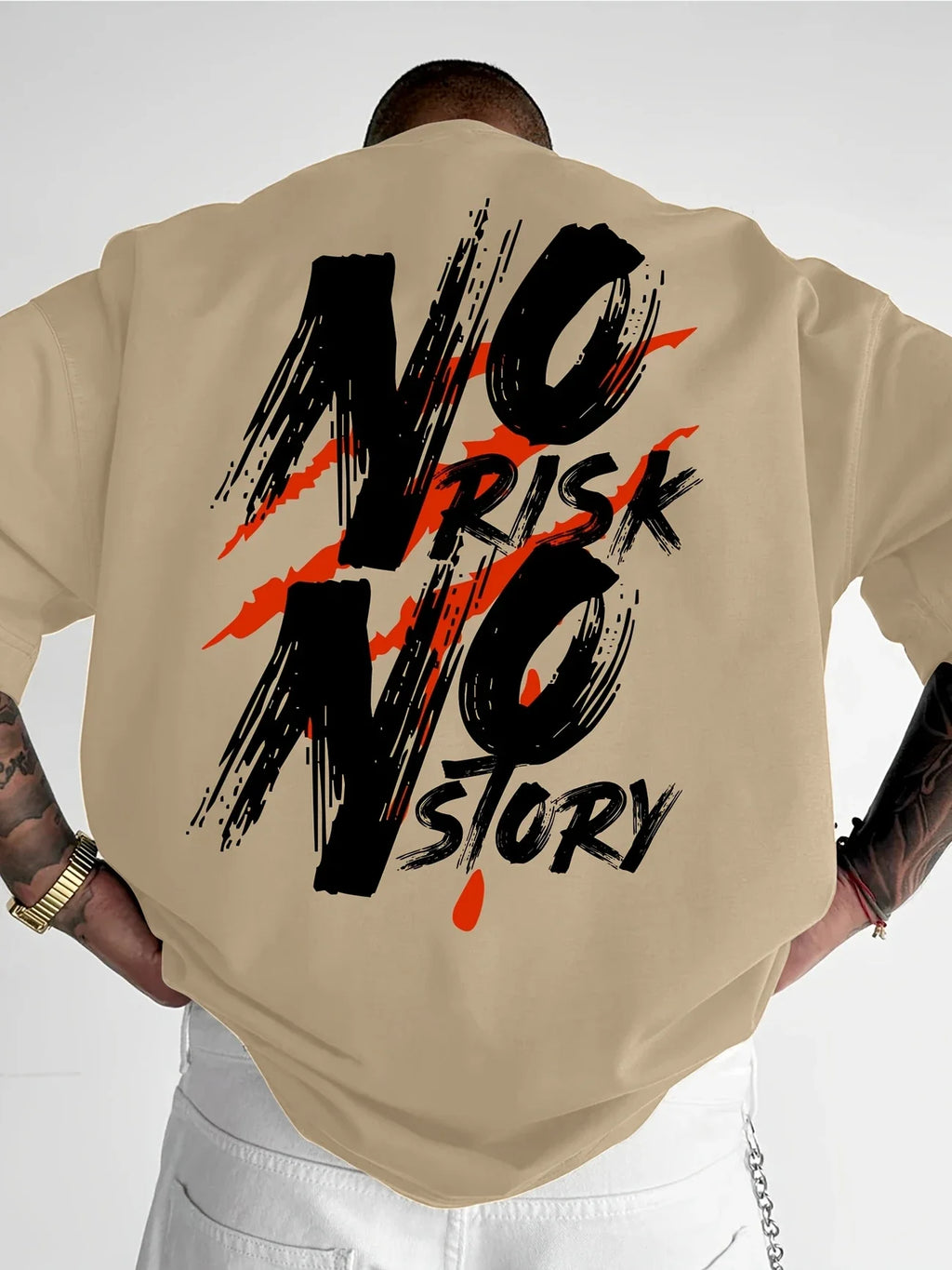 T-shirt à motif Streetwear pour hommes-T-shirt ample et décontracté avec lettres audacieuses imprimées, T-shirt d'été vibrant à manches courtes en pur coton St