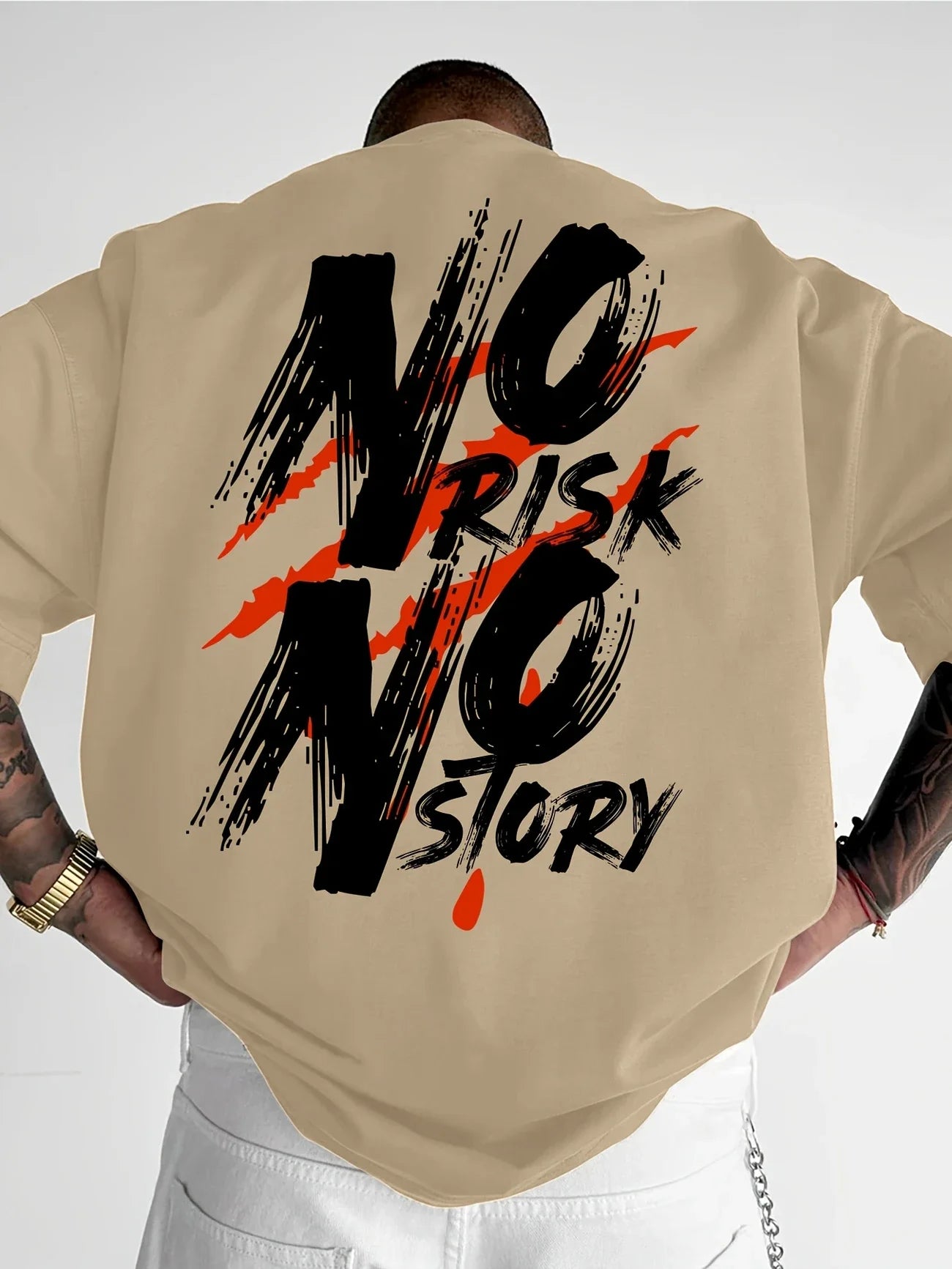 T-shirt à motif Streetwear pour hommes-T-shirt ample et décontracté avec lettres audacieuses imprimées, T-shirt d'été vibrant à manches courtes en pur coton St