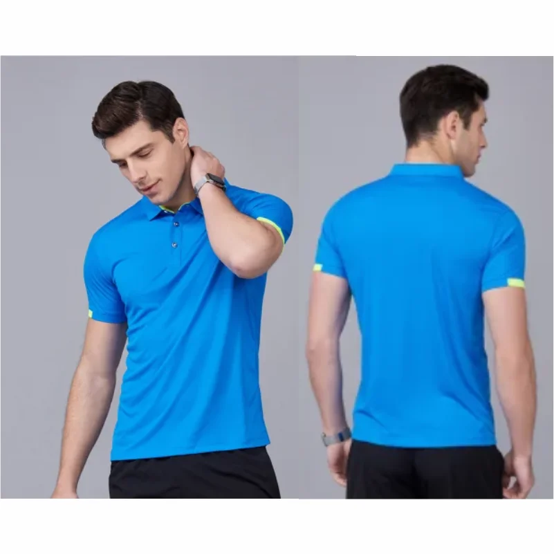 Polo d'été à manches courtes à séchage rapide, maillot de Golf, groupe d'entreprise, respirant, Fitness, revers, manches de sport, 8 couleurs, grand haut