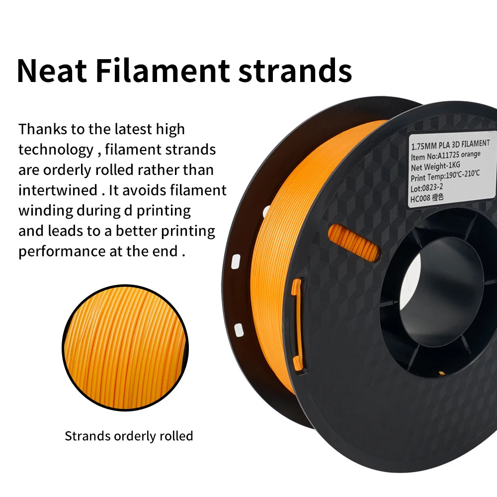 Filament PLA 1.75mm – 5kg, Couleurs Mélangées pour Imprimante 3D