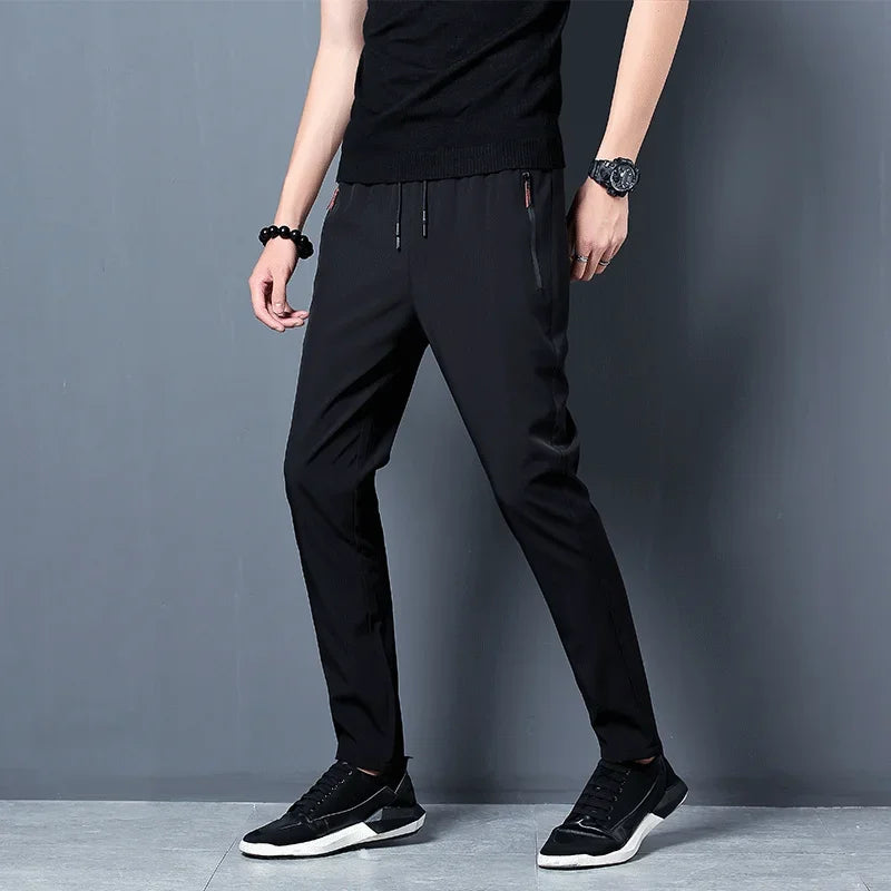 Pantalon Décontracté Homme – Coupe Slim, Taille Élastique, Grande Taille