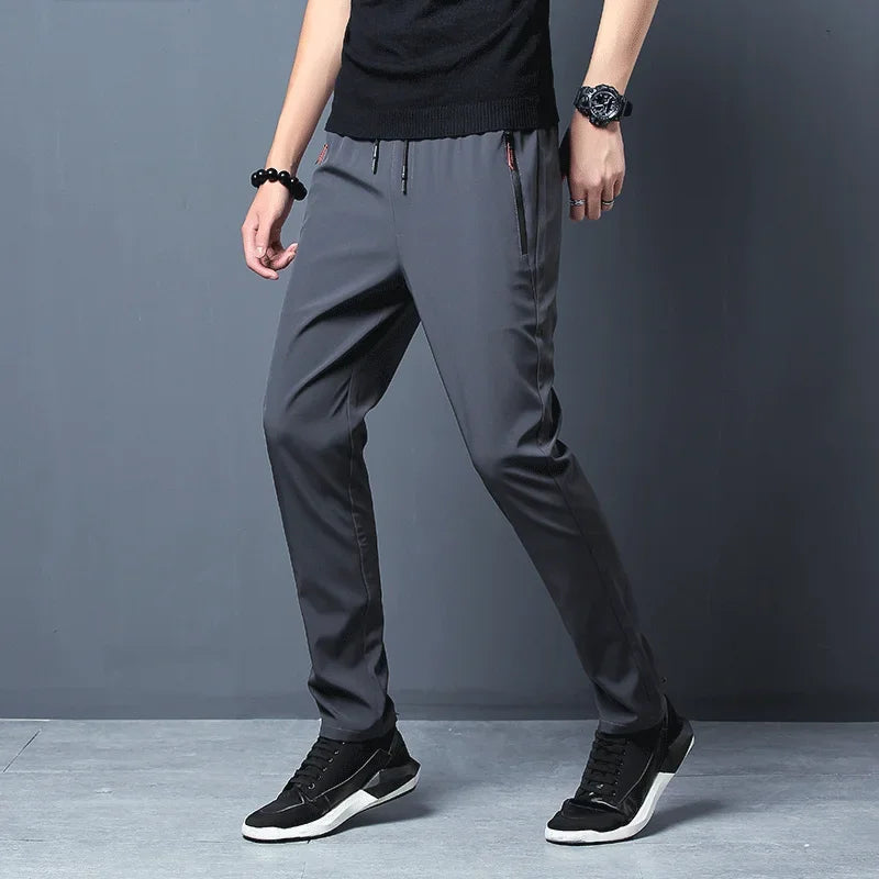 Pantalon Décontracté Homme – Coupe Slim, Taille Élastique, Grande Taille