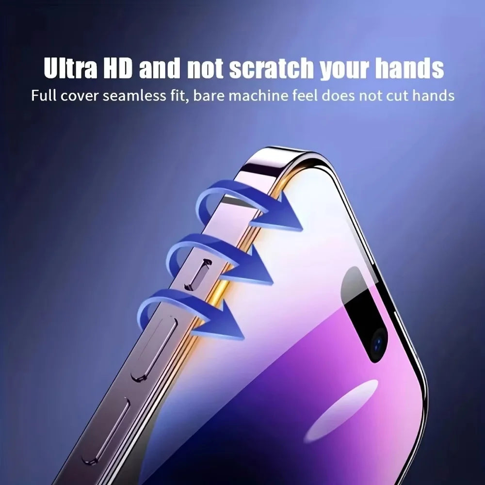 Protection d'écran en verre trempé iPhone – Compatible 11 12 13 14 15 16 17 Pro Max