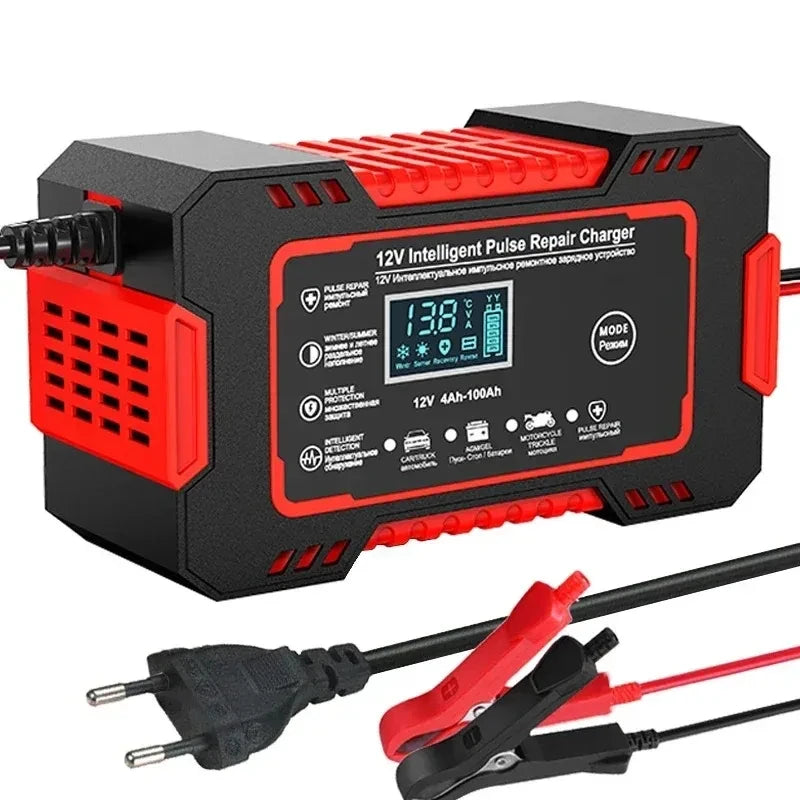 Chargeur Batterie Voiture 12V 6A – Écran LCD, Charge Rapide