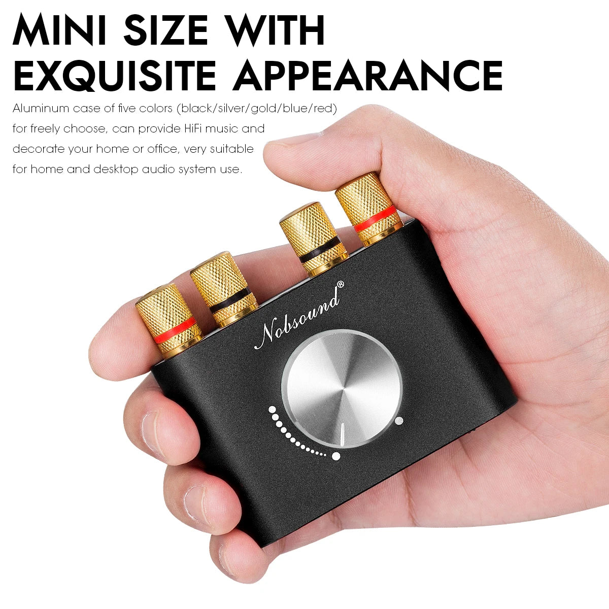 Nobsound-Mini Amplificateur Numérique Bluetooth 5.0 TPA3116, Récepteur Audio Stéréo Hifi, Amplificateur de Puissance 50W + 50W, Amplificateurs de Son de Voiture