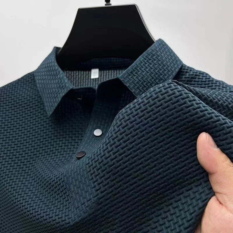 Polo décontracté à manches courtes pour hommes, chemise d'affaires, haut polyvalent, respirant, confortable, été, document solide, Sophia Flower, mode, nouveau