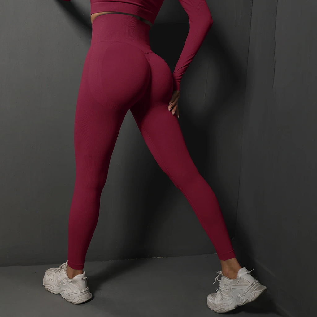 Leggings de gymnastique sans couture femmes pantalons de Yoga Sexy taille haute butin levage Leggings pantalons femmes vêtements de sport vêtements de Fitness
