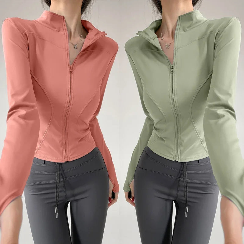 Veste Sport Femme – Séchage Rapide, Fermeture Éclair, Yoga & Course